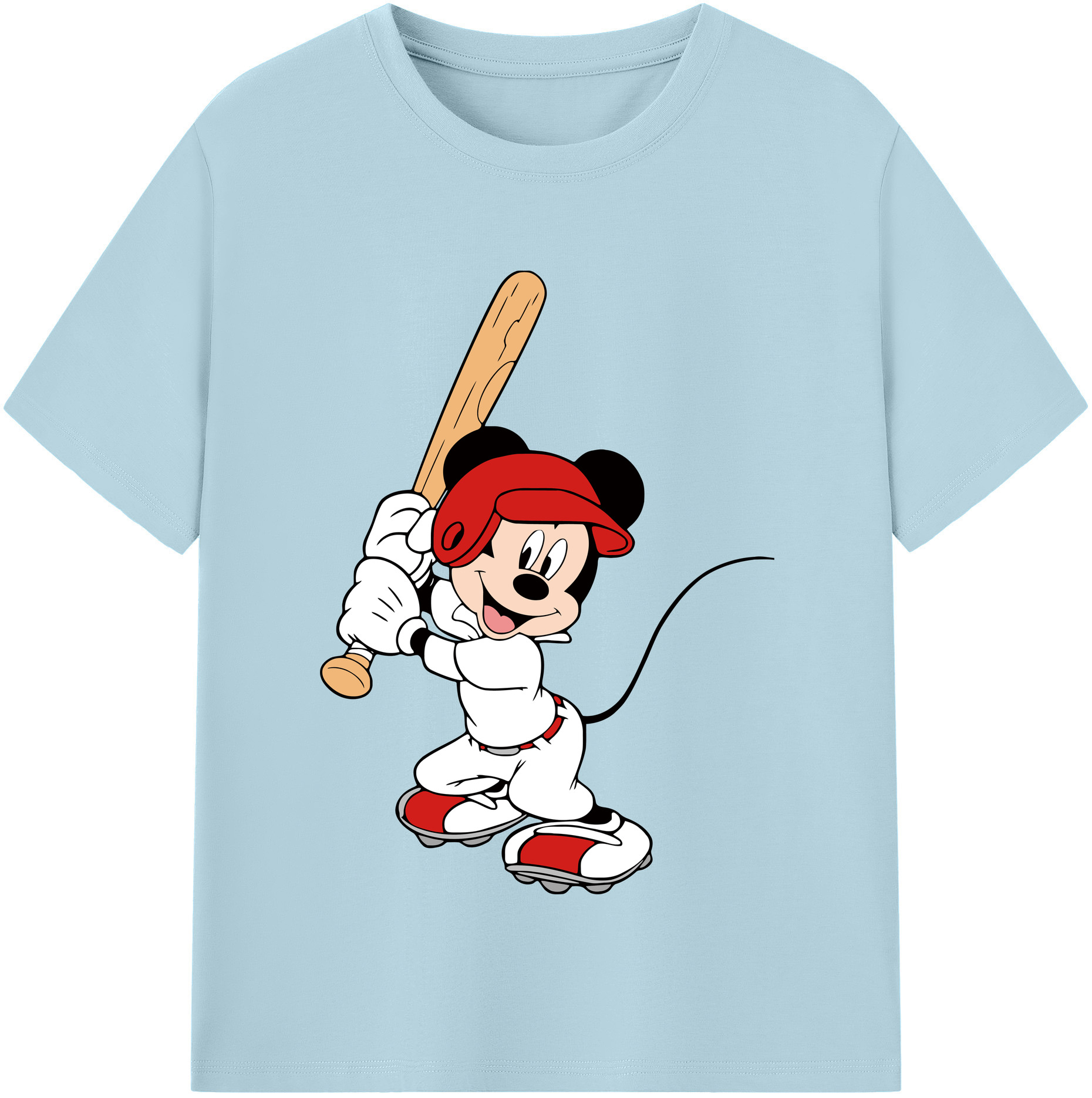 （画像用） ミッキーマウス Mickey Mouse 綿100％半袖Tシャツ（フロントプリント）